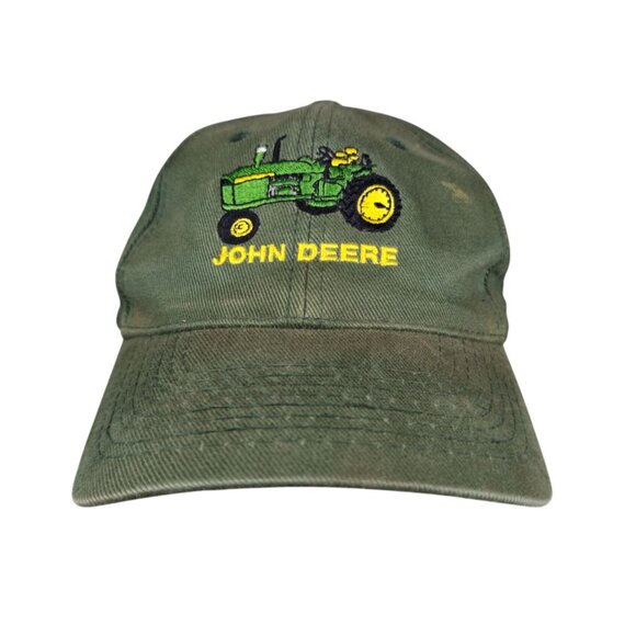 Vintage Distressed John Deere Green Tractor Embroidered Baseball Cap - Picture 1 of 11